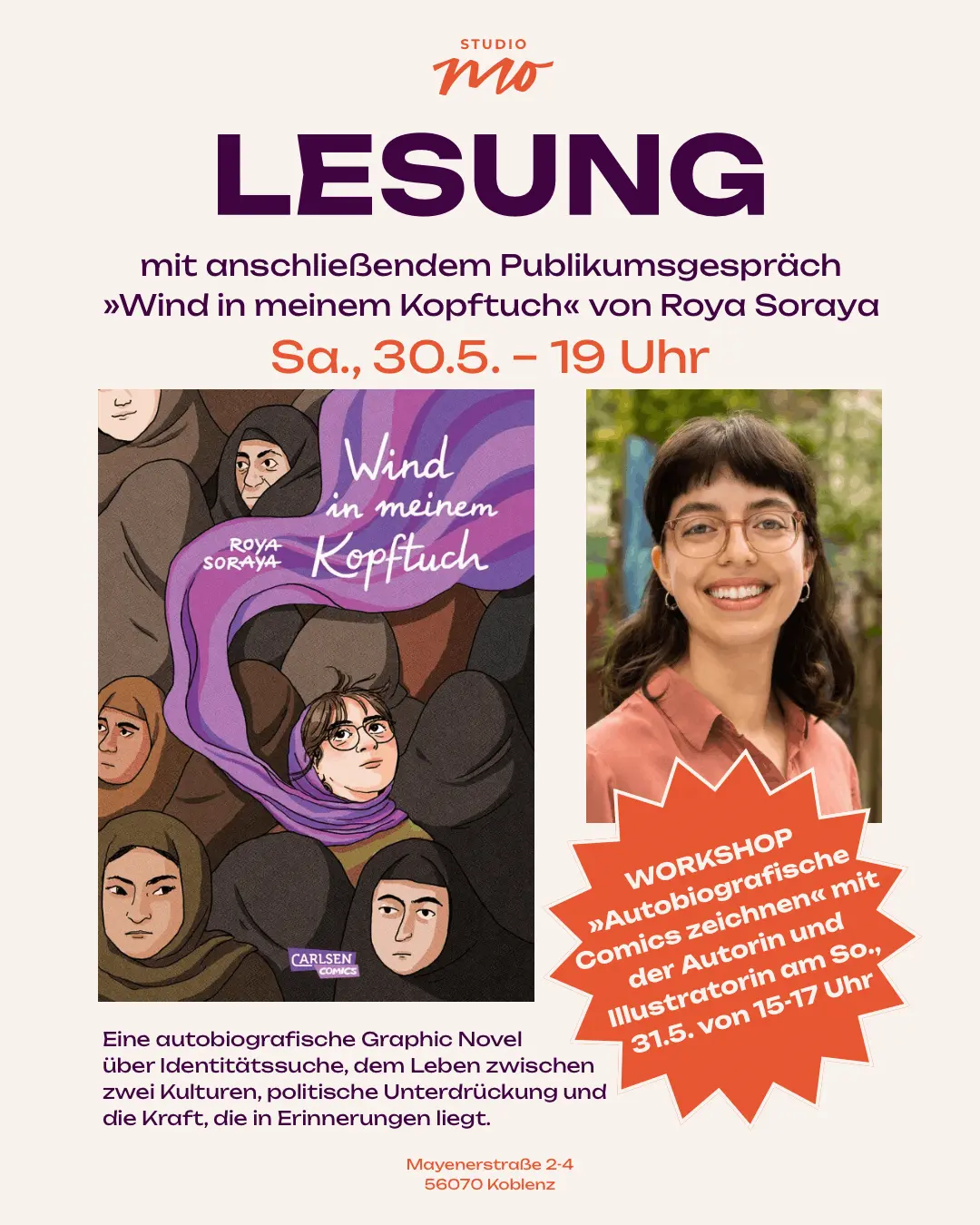 Lesung Roya Sorays – Wind in meinem Kopftuch